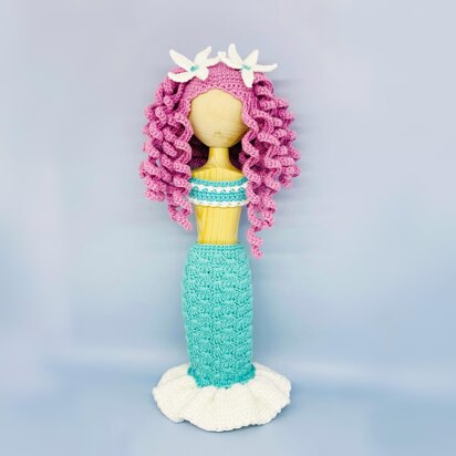 Amigurumi doll clothes pattern, crochet doll clothes, Mermaid outfit