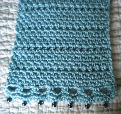 Basket Weave Scarf with Bead Trim