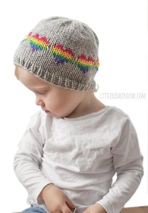 Rainbow Heart Hat