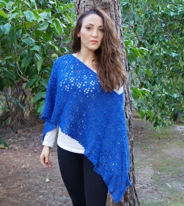 Sapphire shimmer poncho