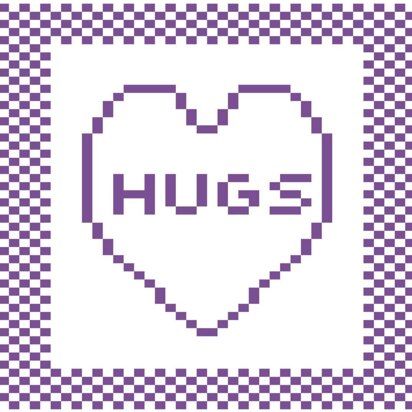 'Hugs' Heart Dishcloth - knitting pattern