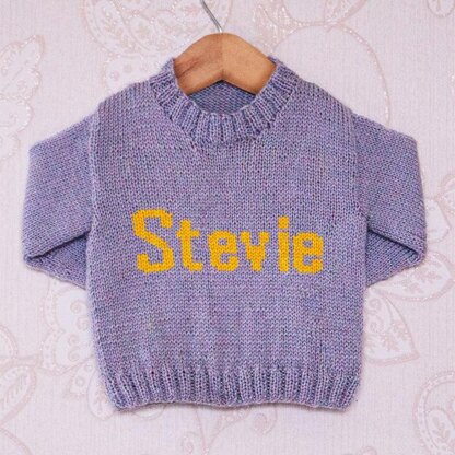 Intarsia - Stevie Moniker Chart - Childrens Sweater