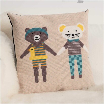 Rico Bear & Mouse Gobelin Tapestry Cushion Kit ( 40 x 40 cm)