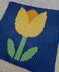 C2C Yellow Tulip Botanical Blanket 60x60 squares Grid Crochet Pattern