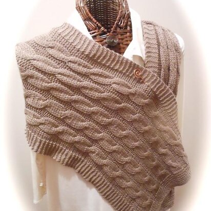 Mocha Link Cabled Scarf