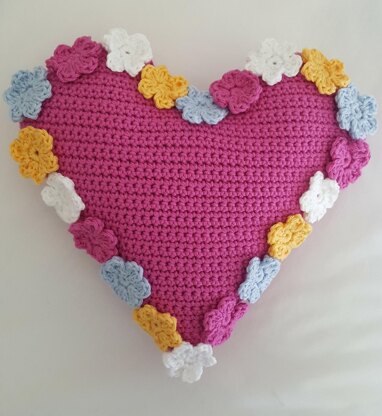 Spring Flowers Heart Cushion