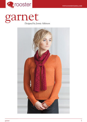 Garnet Lace Scarf in Rooster Delightful Lace
