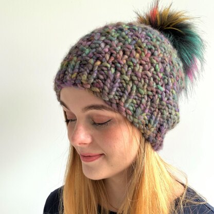 “Sea Glass” Pompom Hat