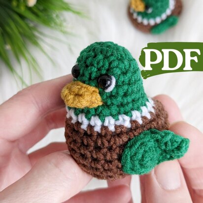 Crochet duck pattern, amigurumi mallard duck easy crochet pattern