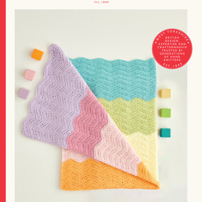 Crochet Rainbow Wave Blanket in Sirdar Snuggly DK - BSS5426 - Downloadable PDF