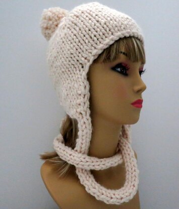 Snowball Hat with Plump Ties