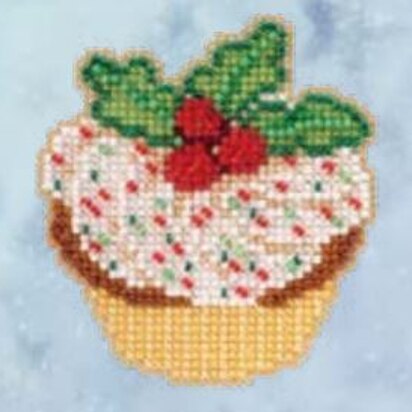 Mill Hill Holly Cupcake Cross Stitch Kit - 2.5in x 3in
