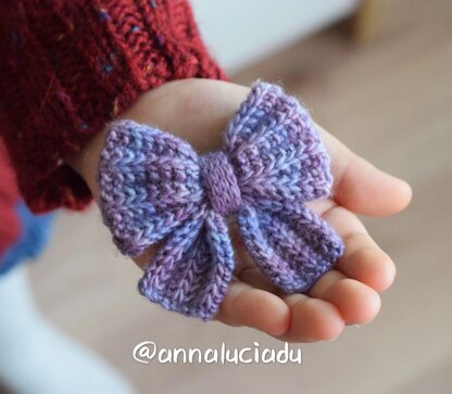 Ribbon Bow Hair Accessory Knitting Pattern, DarlingJadore, Floraison Bow