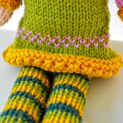 Tulip Rag Doll Knitting Pattern - Toy Knitting Pattern