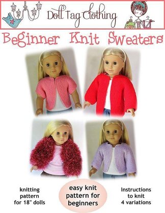 Beginner Knit Sweater for 18 inch Dolls