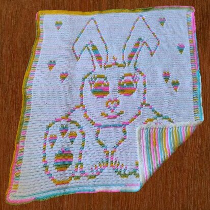 Baby Bunny Baby Blanket - Overlay Mosaic Crochet