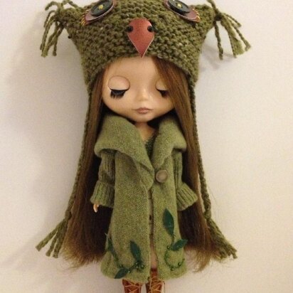 Super simple owl hat for Blythe