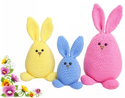 Crochet bunny family. Amigurumi toy. My first bunny. Nursery decor. Easter decoration