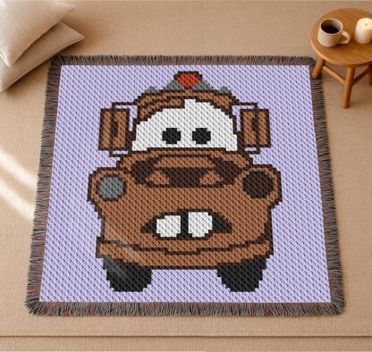 Tow Mater Blanket C2C Crochet Pattern 70x70 Squares