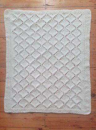 Chunky Diamond Lace Baby Blanket