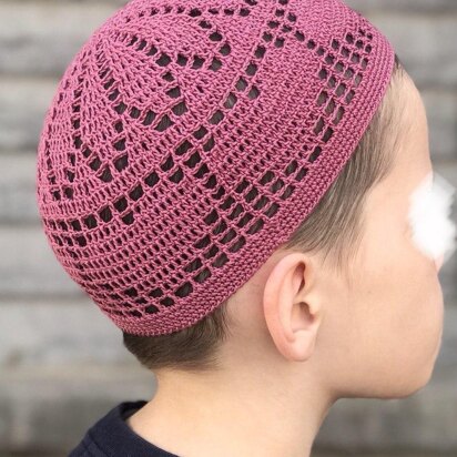 Crochet cotton skullcap