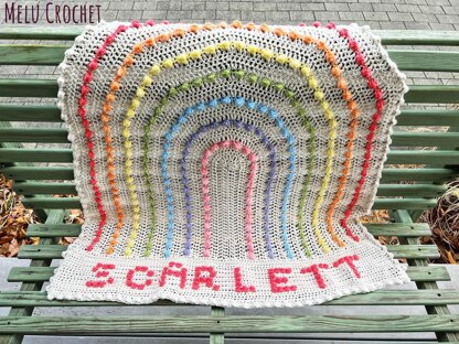 Rainbow Bobble Name Blanket