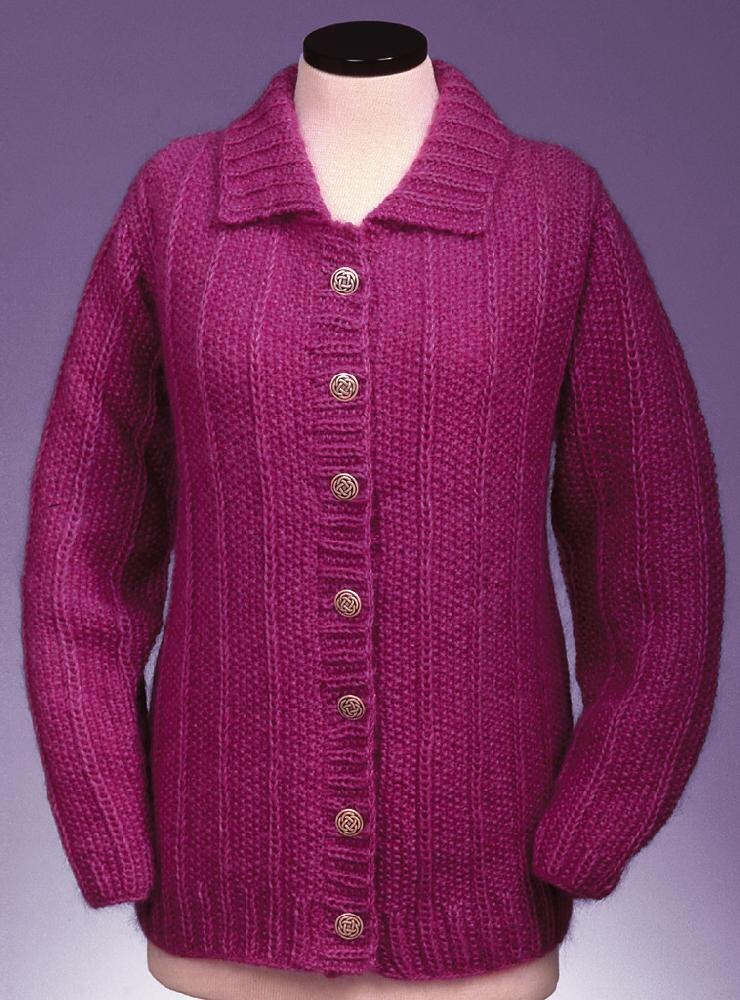 Seed and Slip Stitch Rib Cardigan #118 Knitting pattern by Sue