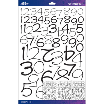 Sticko Numbers Stickers - Black Wendy Numbers Variety Pack | LoveCrafts