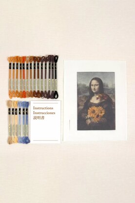 DMC Inspired by Mona Lisa & Sunflowers, Leonardo Da Vinci & C. Maratti, Le Louvre, Embroidery Kit