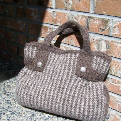 Felt Like Tweed Bag with bonus Cellphone Mini-Purse - knitting pattern