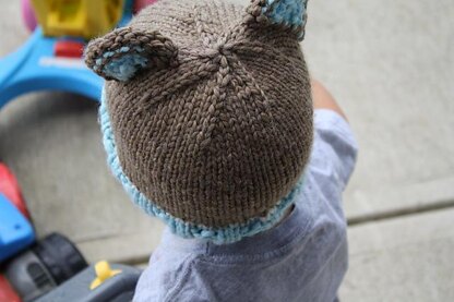 Bulky Weight Knit Bear Beanie