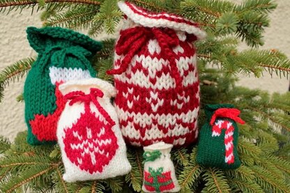 27 Knitted Christmas Santa Sacks