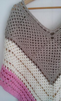 Neapolitan Ice Cream Granny Square Poncho