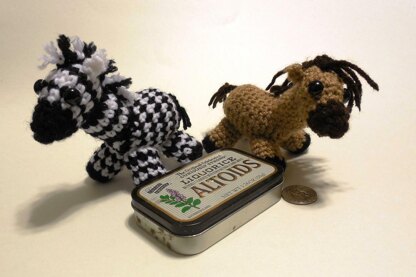 Miniature Zebra and Horse Amigurumi Plush Toy