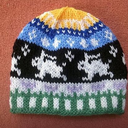 Running Rabbit Kids beanie - knitting pattern