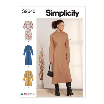 Simplicity Misses' Dolman Sleeve Dresses S9640 - Sewing Pattern