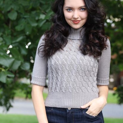 Women's Cable Lace Pullover in Plymouth Yarn Arequipa Worsted - 2997 - Downloadable PDF