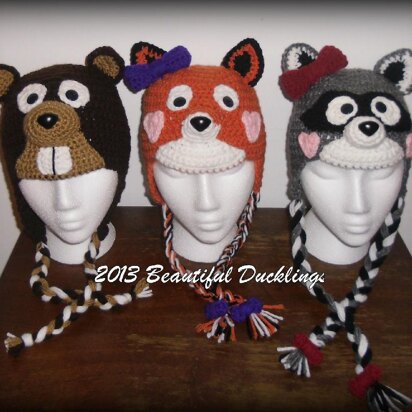 Woodland Animal Earflap Hats