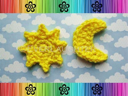 Sun Moon Star Cloud Raindrop Tree Applique Pattern