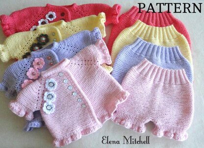 Knitting PATTERN Baby Girl Jacket Baby Bloomers