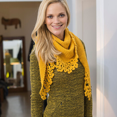 Shawl with Crochet Edge in Schachenmayr Wool 85 - S9200A - Downloadable PDF