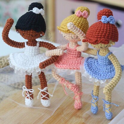 Set of 3 Ballerina Amigurumi Crochet