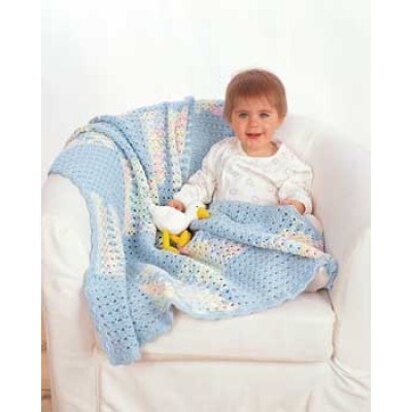 Crochet Baby Blanket in Bernat Cotton Baby Solids and Ombre - Downloadable PDF