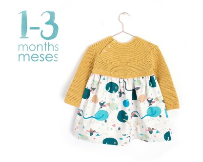 Size 1-3 months -  Prehistoric Bodice/Sweater