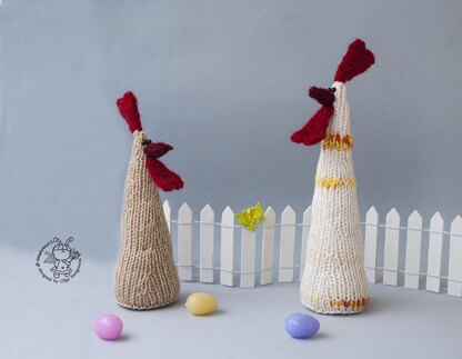 Two Easter Waldorf Roosters