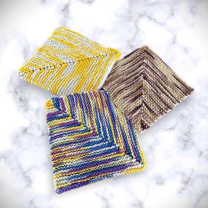 Knitted Dishcloth and Coasters
