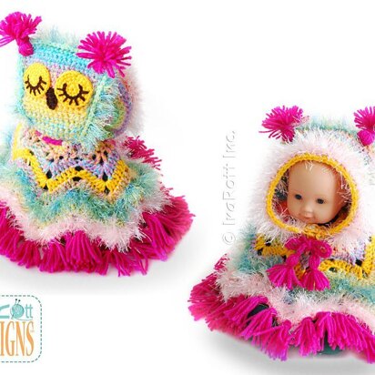 Fiesta Owl Doll Poncho with Hood