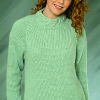 Top Down Ladies Pullover in Plymouth Baby Alpaca Grande - F-IN83