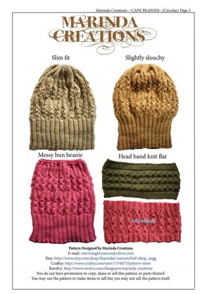 Cape Beanies  Circular