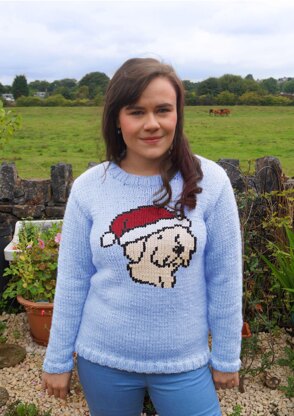 Intarsia - Christmas Dog Chart - Adults Sweater